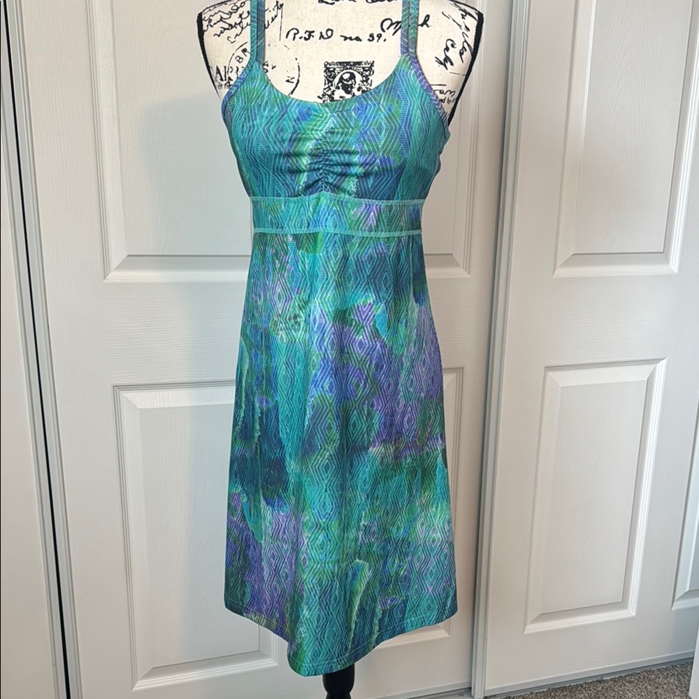 Marmot Teal and Purple Patterned Dress